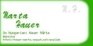 marta hauer business card