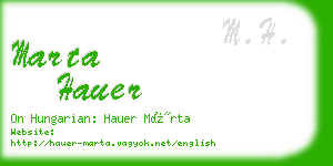 marta hauer business card